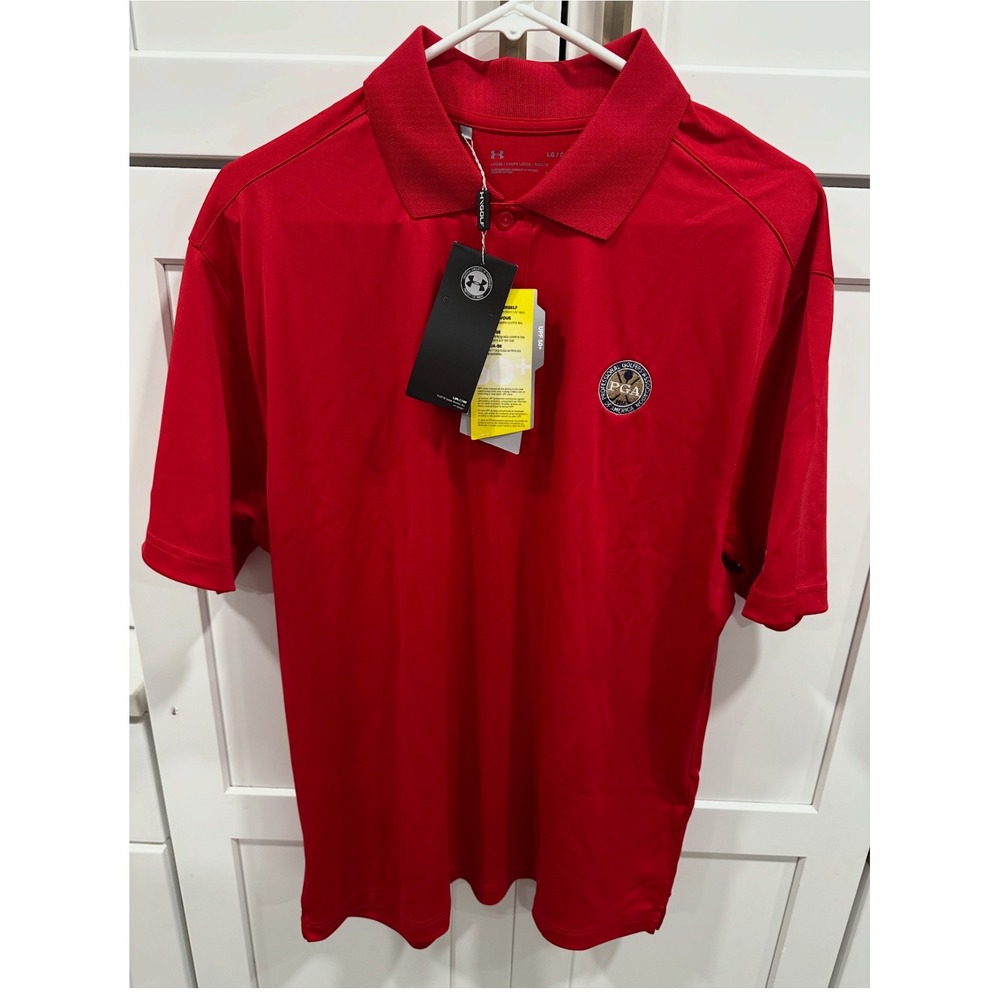 Under‎ Armour PGA Golf Polo Shirt Mens Large Red Short Sleeve UPF 50+